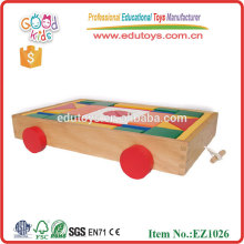 Wholesale Classic Toys Wooden Blocks Cart Kindergarten Blocks